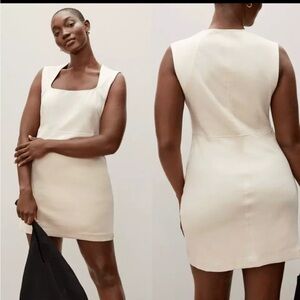 Everlane 90s Style Mini Dress in Cream, Size XS